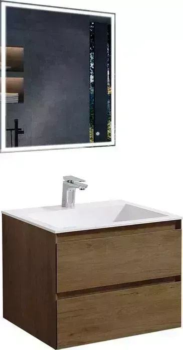 Мебель для ванной Vincea Luka 60х48 T.Oak, белая раковина
