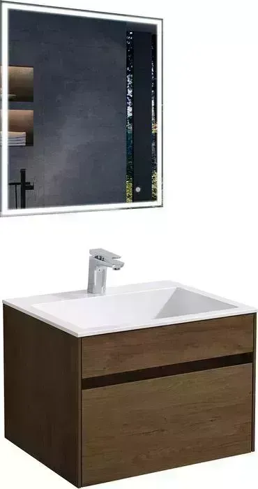 Мебель для ванной Vincea Chiara 60х48 T.Oak, белая раковина