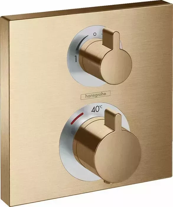 Термостат для ванны Hansgrohe Ecostat Square с механизмом, шлифованная бронза (15714140, 01800180)