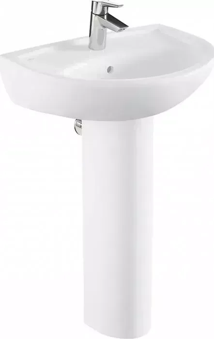 Раковина Norm Fit 55х41 с пьедесталом, белая (6894B099-1776, 6936B099-0156)