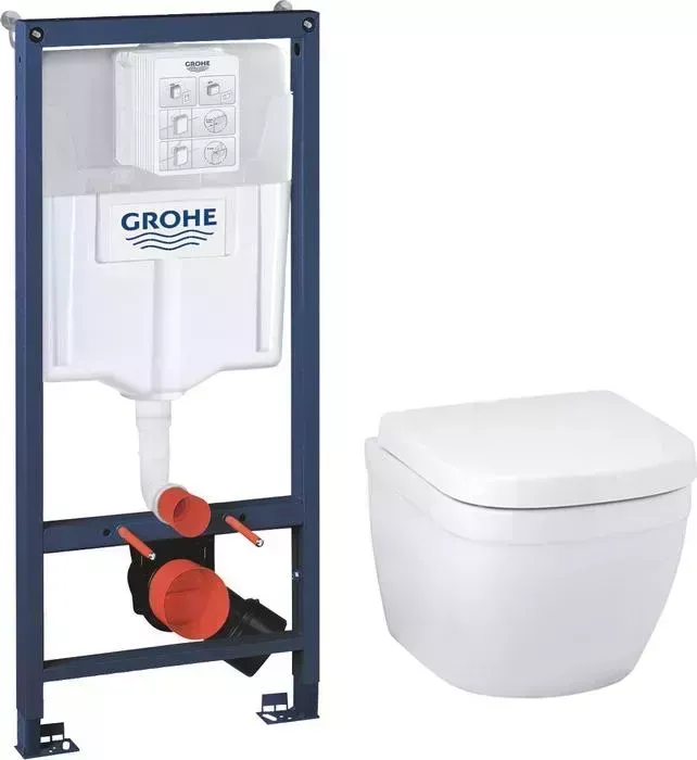 Комплект унитаза с инсталляцией Grohe Euro Ceramic с , сиденье микролифт (39206000, 38536001, 39330001)