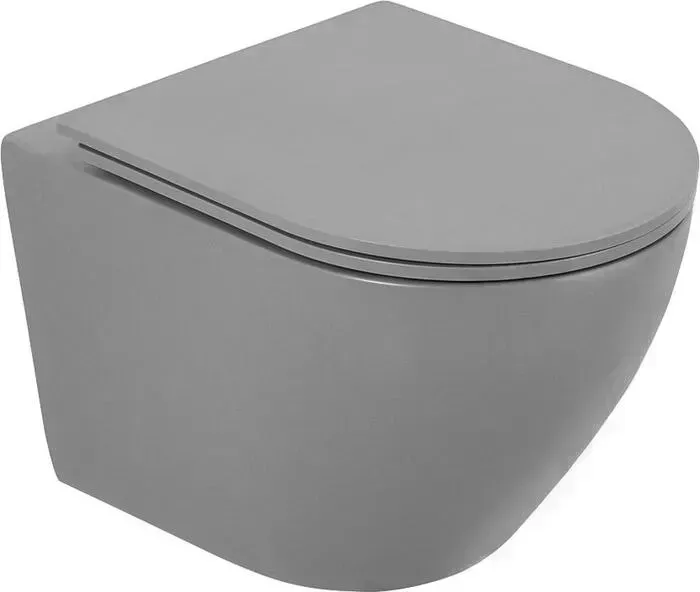Унитаз подвесной BELBANGO Colorato серый матовый (BB062CHR-GR)