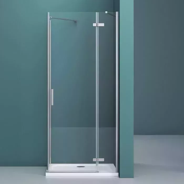 Дверное полотно BELBANGO Kraft R 100х195 правая, прозрачное, хром (KRAFT-60/40-C-Cr-R)