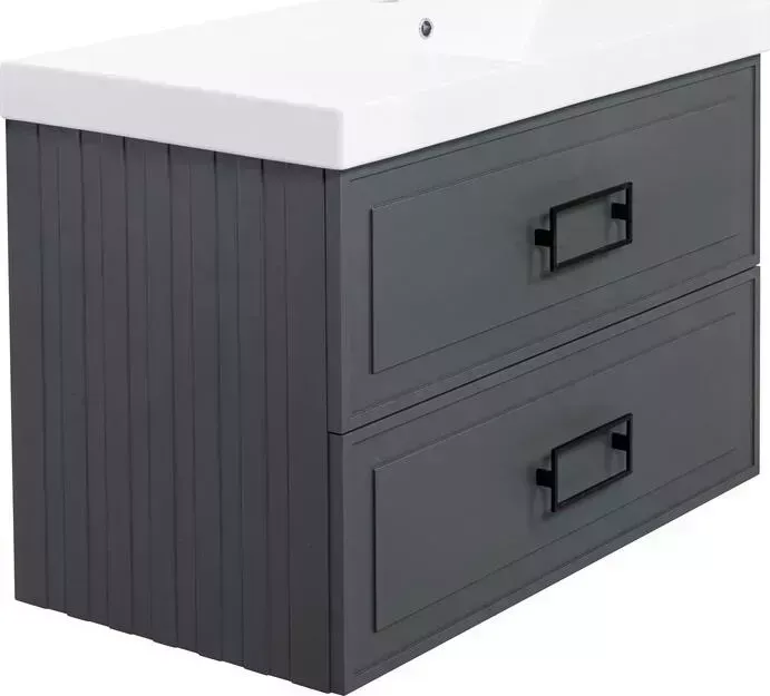 Тумба под раковину La Fenice Cubo Grigio Twin 90х47 серая (FNC-01-CUB-G-90-2)