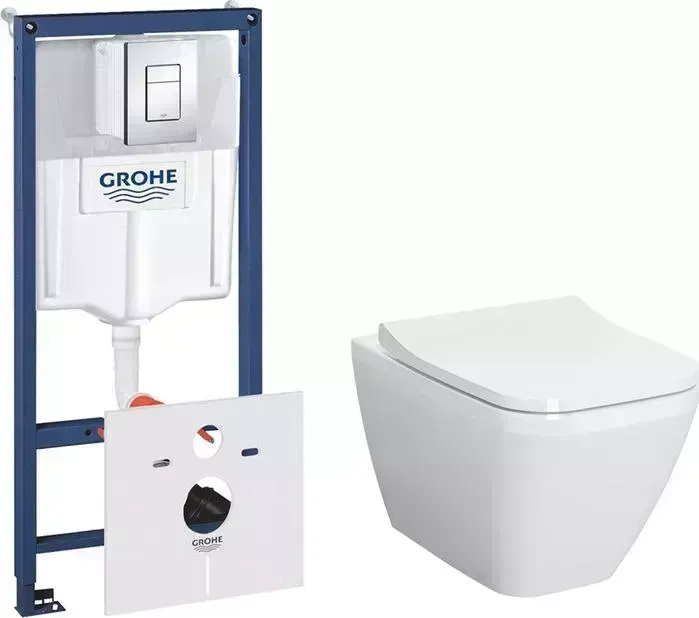 Комплект унитаза с инсталляцией VITRA Integra Square с , микролифт (7082B003-0075, 38775001, 191-003-009)