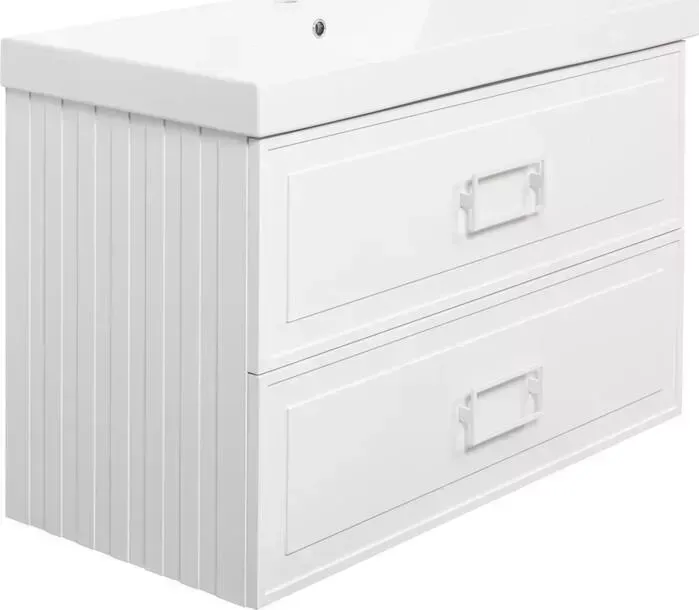 Тумба под раковину La Fenice Cubo Bianco Twin 100х47 белая (FNC-01-CUB-B-100-2)