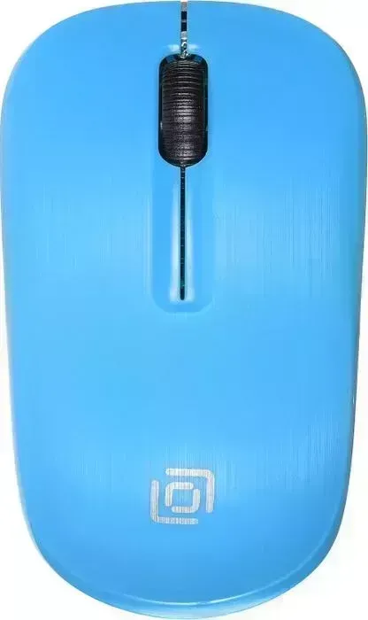 Мышь проводная OKLICK 525MW черный/голубой оптическая (1000dpi) бес USB для ноутбука (3but) (1090724)
