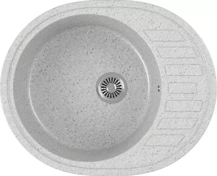 Мойка кухонная GREENSTONE GRS-62-310 серый, с сифоном