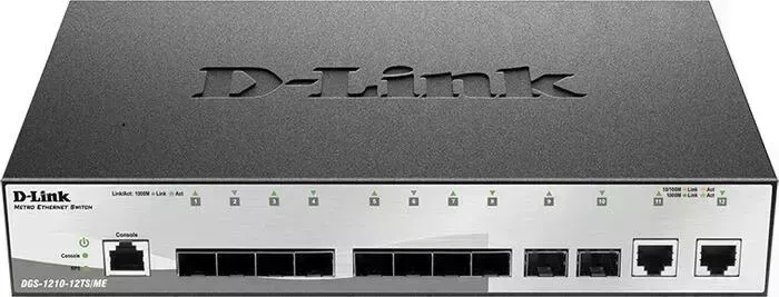 Коммутатор D-LINK DGS-1210-12TS/ME 2G 10SFP управляемый