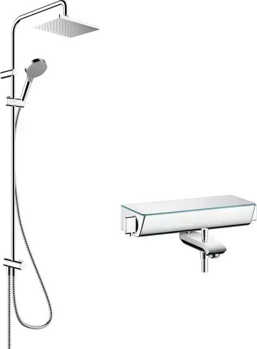 Термостат для ванны Hansgrohe Ecostat Select с душевым гарнитуром, хром (13141000, 26282000)