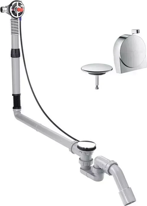Слив-перелив для ванны Hansgrohe Слив перелив Exafill s на ванну с набором слива-перелива, хром (58116180, 58117000)