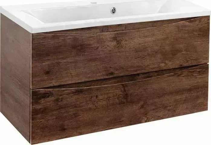 Тумба с раковиной Vincea с Mia 90х45 R.Wood, белая раковина (VMC-2MA900RW, VCB-3M900W)