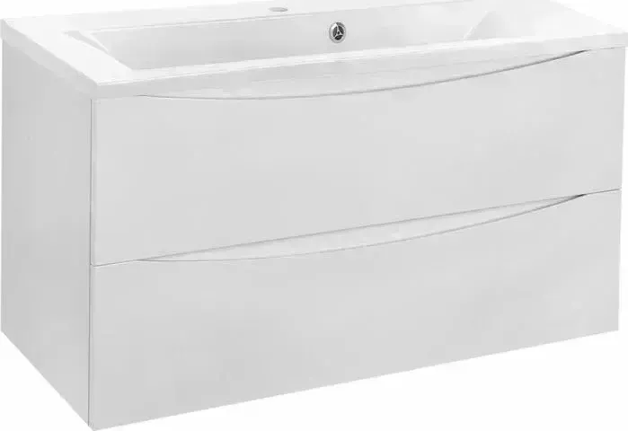Тумба с раковиной Vincea с Mia 90х45 G.White, белая раковина (VMC-2MA900GW, VCB-3M900W)