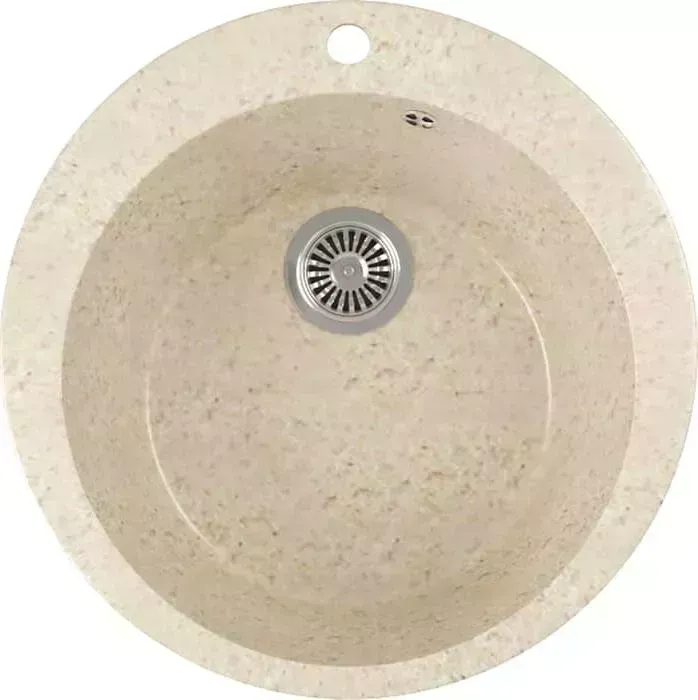 Мойка кухонная GREENSTONE GRS-05-328 бежевая, с сифоном