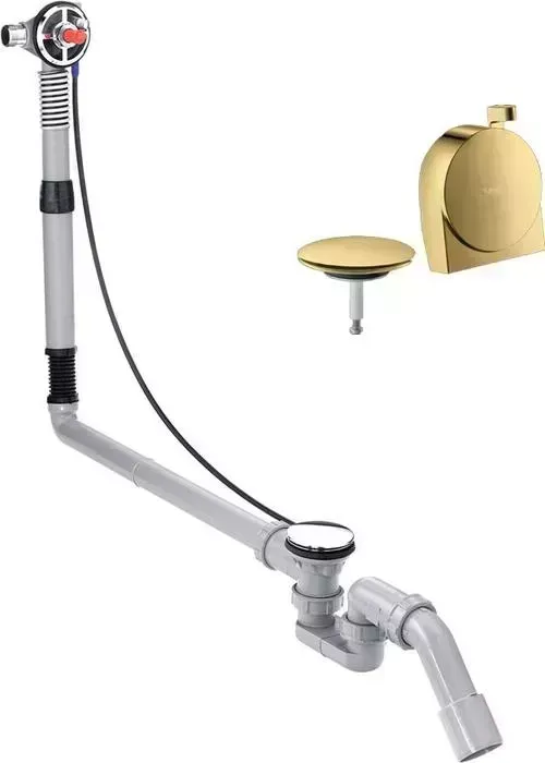 Слив-перелив для ванны Hansgrohe Слив перелив Exafill s на ванну с набором слива-перелива, золото (58116180, 58117990)