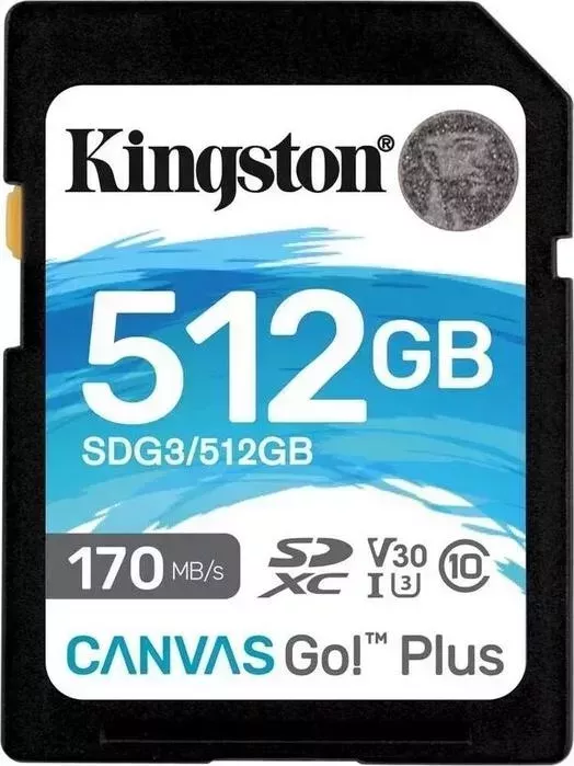 Флеш карта KINGSTON SDXC 512Gb Class10 SDG3/512GB Canvas Go! Plus w/o adapter (SDG3/512GB)
