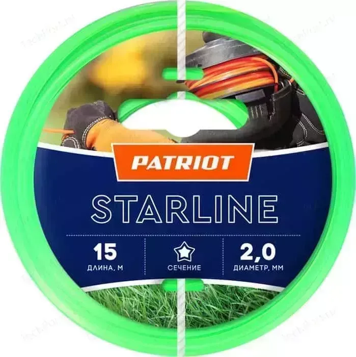 Леска триммерная PATRIOT 2.0 мм 15м звезда Starline (805201056)
