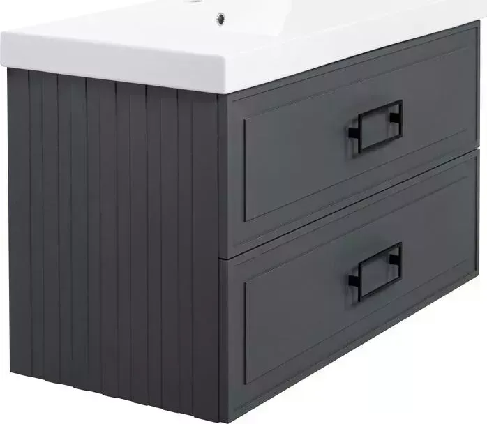 Тумба под раковину La Fenice Cubo Grigio Twin 100х47 серая (FNC-01-CUB-G-100-2)