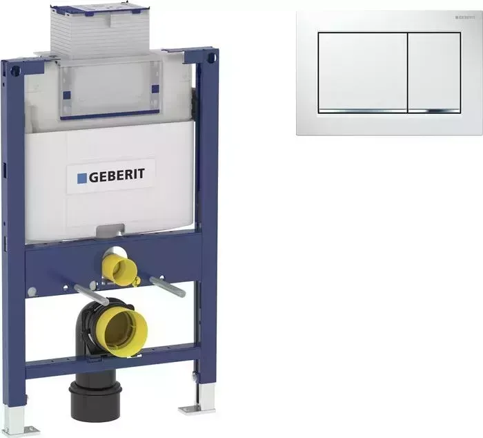 Инсталляция для унитаза Geberit Duofix Omega30 с клавишей белый/хром (111.003.00.1, 115.080.KJ.1)