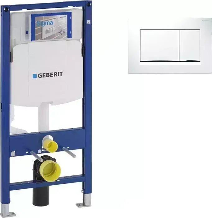 Инсталляция для унитаза Geberit Duofix Sigma30 с клавишей белый/хром (111.300.00.5, 115.883.KJ.1)