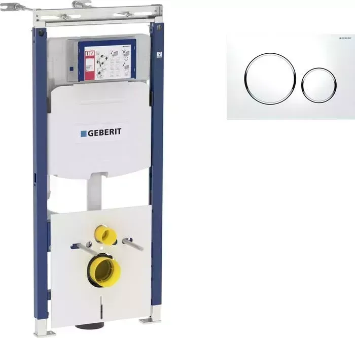 Инсталляция для унитаза Geberit Duofix Sigma20 с клавишей белый/хром (111.362.00.5, 115.882.KJ.1)