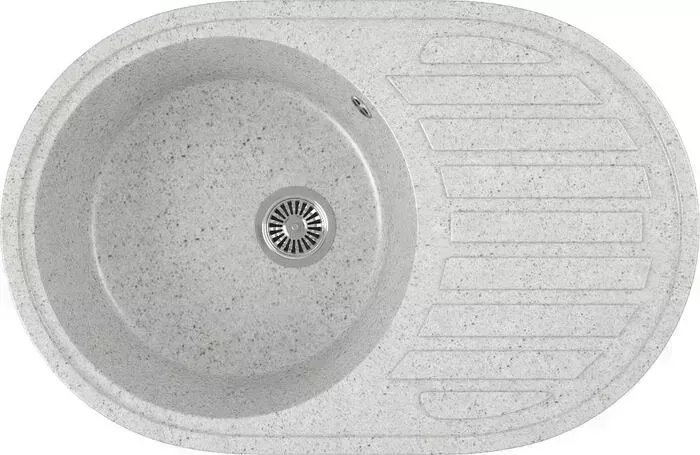 Мойка кухонная GREENSTONE GRS-18L-310 серый, с сифоном