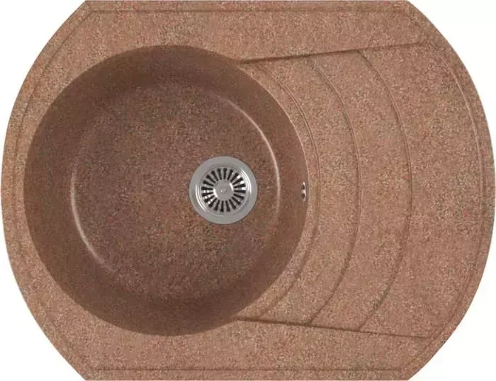 Мойка кухонная GREENSTONE GRS-65-307 терракот, с сифоном