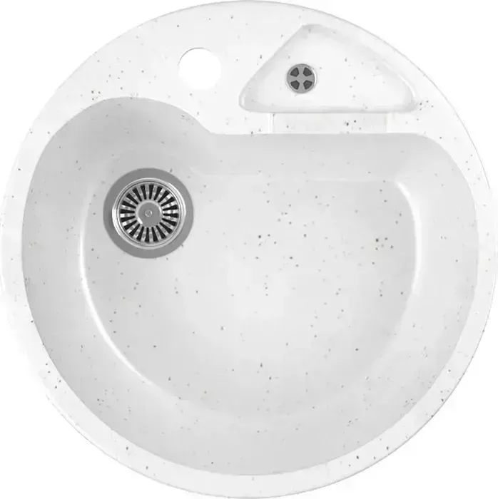 Мойка кухонная GREENSTONE GRS-08K-331 белая, с сифоном