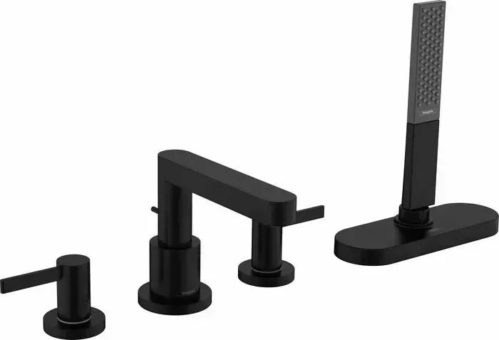 Смеситель на борт ванны Hansgrohe Finoris 4 отверстия, для механизма 13440180, черный матовый (76444670)