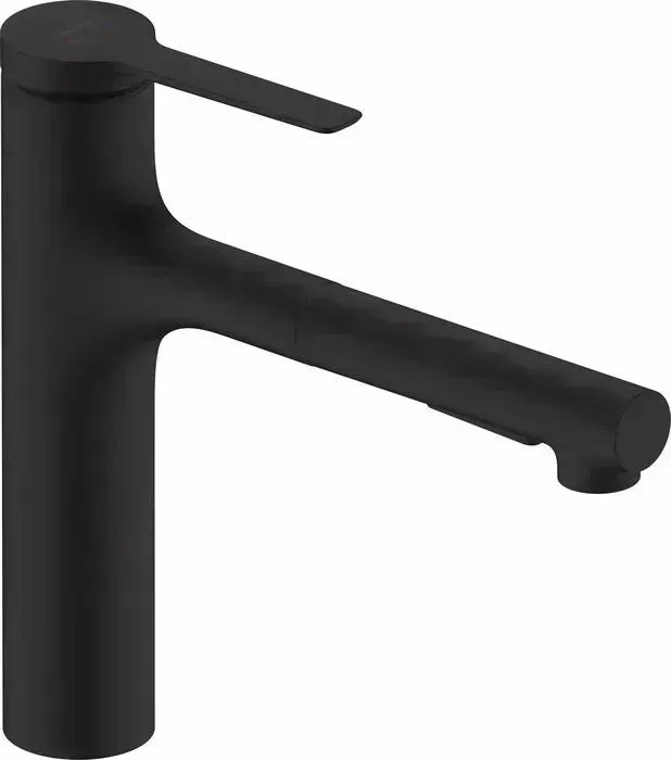 Смеситель для кухни Hansgrohe Zesis M33 sBox выдвижной излив, черный матовый (74804670)