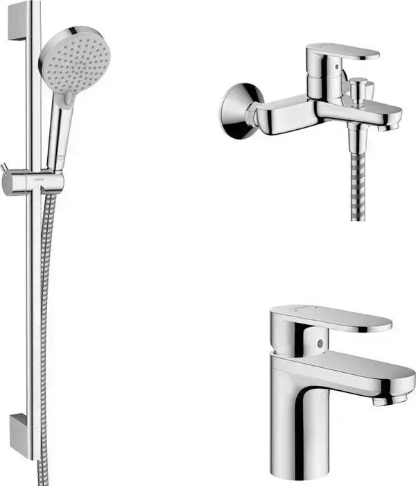 Комплект смесителей Hansgrohe Vernis Blend с душевым гарнитуром, хром (71440000, 71559000, 26275000)