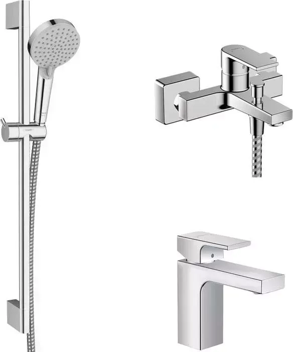 Комплект смесителей Hansgrohe Vernis Shape с душевым гарнитуром, хром (71450000, 71569000, 26275000)