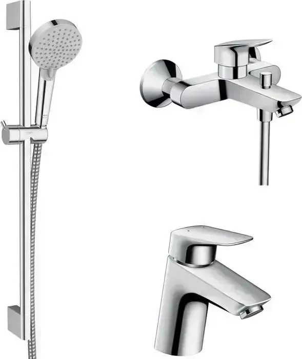 Комплект смесителей Hansgrohe Logis с душевым гарнитуром (71400000, 71071000, 26275000)