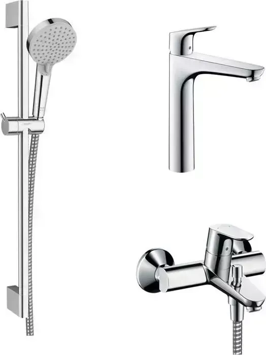 Комплект смесителей Hansgrohe Focus с душевым гарнитуром, хром (31940000, 31518000, 26275000)