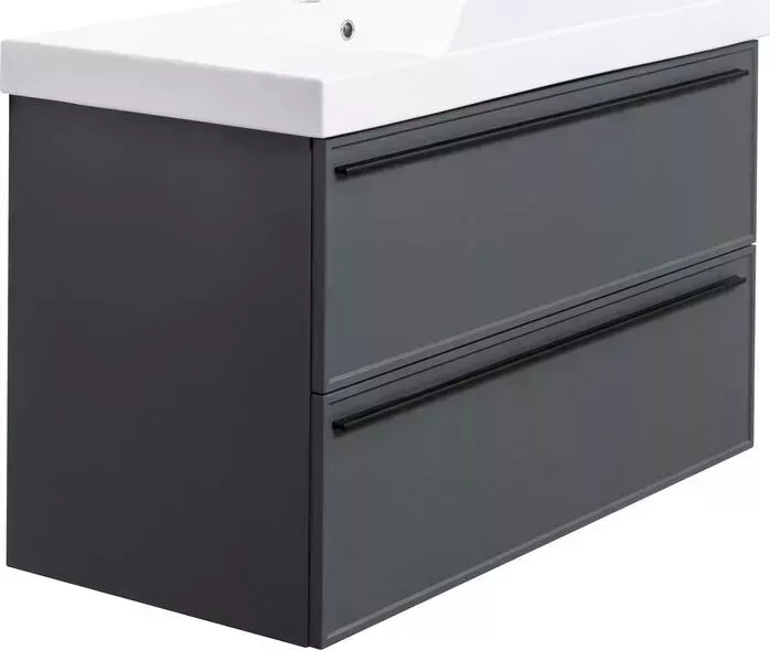 Тумба под раковину La Fenice Elba Grigio Twin 100х47 серая (FNC-01-ELB-G-100-2)