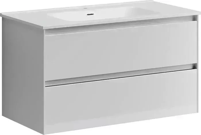 Тумба под раковину Sancos Cento 90 два ящика, белый глянец (CN90W)
