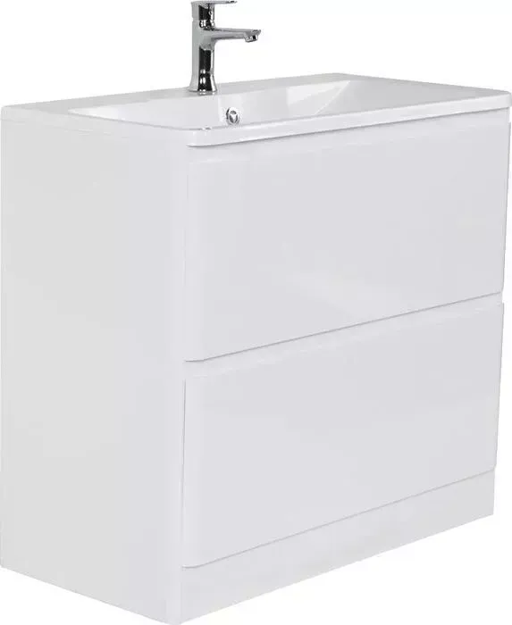 Тумба с раковиной BELBANGO с Albano 60 напольная, Bianco Lucido (Albano-600-2C-PIA-BL, BB600/455-LV-MR-ALR)