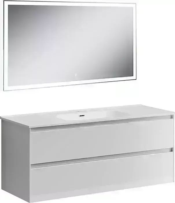 Мебель для ванной Sancos Cento 120 два ящика, белый глянец
