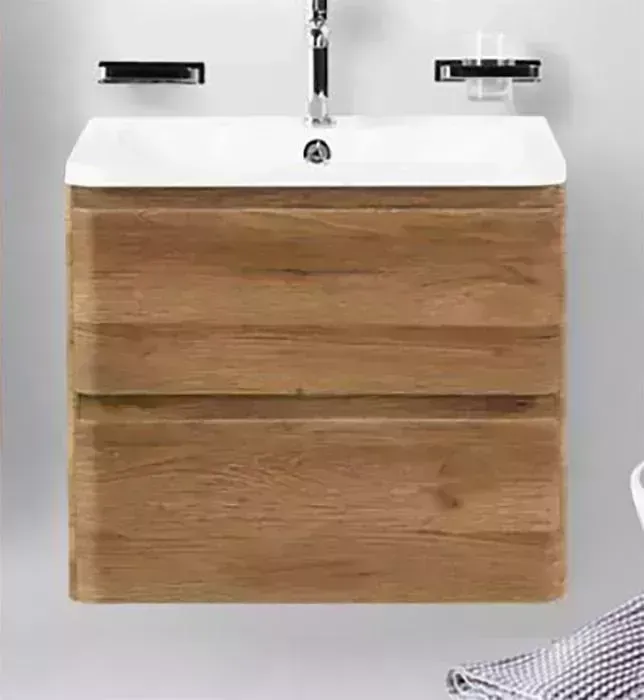 Тумба с раковиной BELBANGO с Albano 60 подвесная, Rovere Rustico (Albano-600-2C-SO-RR, BB600/455-LV-MR-ALR)