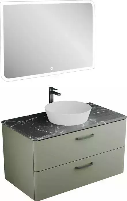 Мебель для ванной Veneciana Tibr 100х48 со столешницей, олива