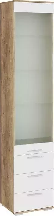 Шкаф комбинированный Это мебель Лейла ПМ-259.10 белый глянец/дуб каньон светлый