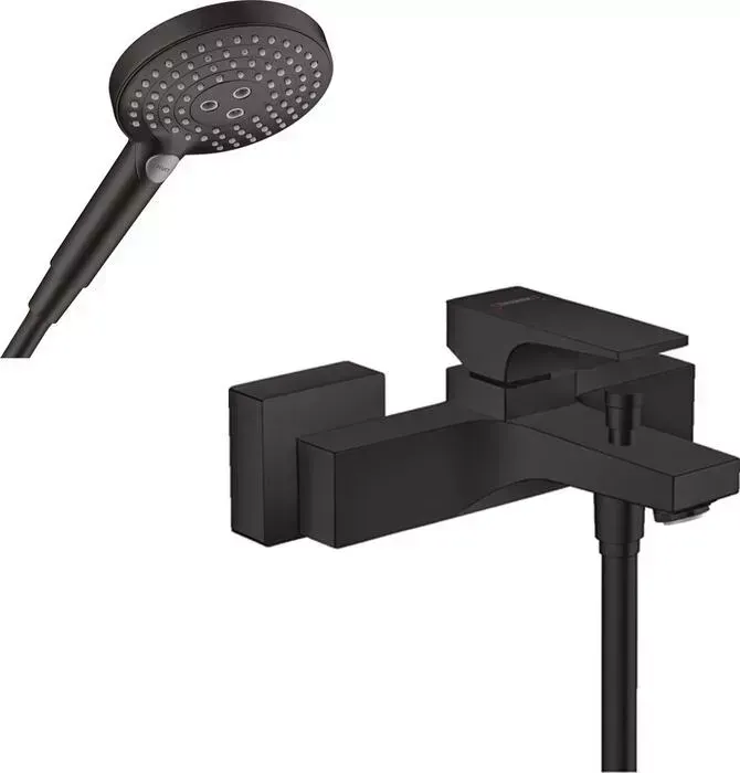 Смеситель для ванны Hansgrohe Metropol с душем, черный матовый (32540670, 28276670, 26530670)