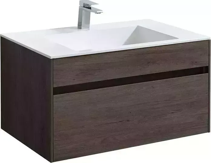 Тумба с раковиной Vincea с Chiara 80х48 R.Oak, белая раковина (VMC-2C800RO, VCB-13800W)
