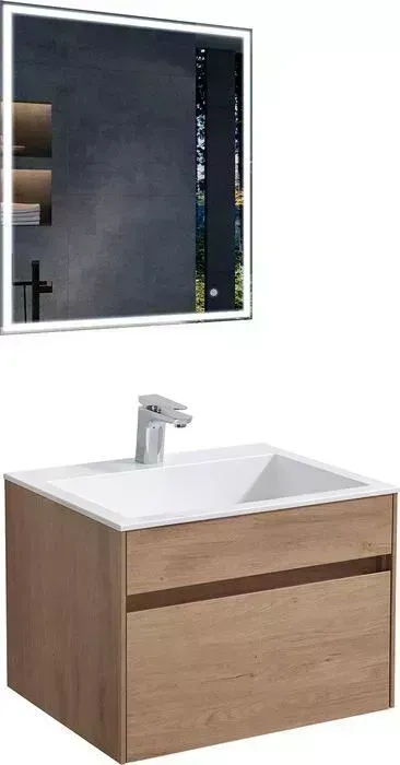 Мебель для ванной Vincea Chiara 60х48 N.Oak, белая раковина