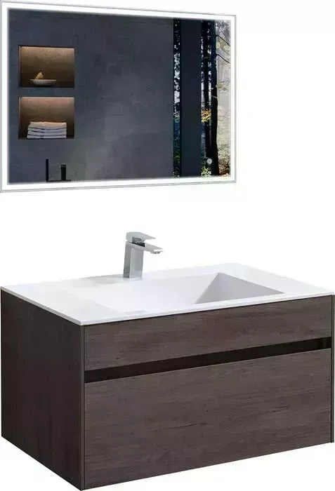 Мебель для ванной Vincea Chiara 80х48 R.Oak, белая раковина