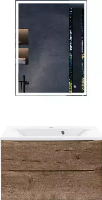 Мебель для ванной Vincea Mia 75х45 V.Oak, белая раковина