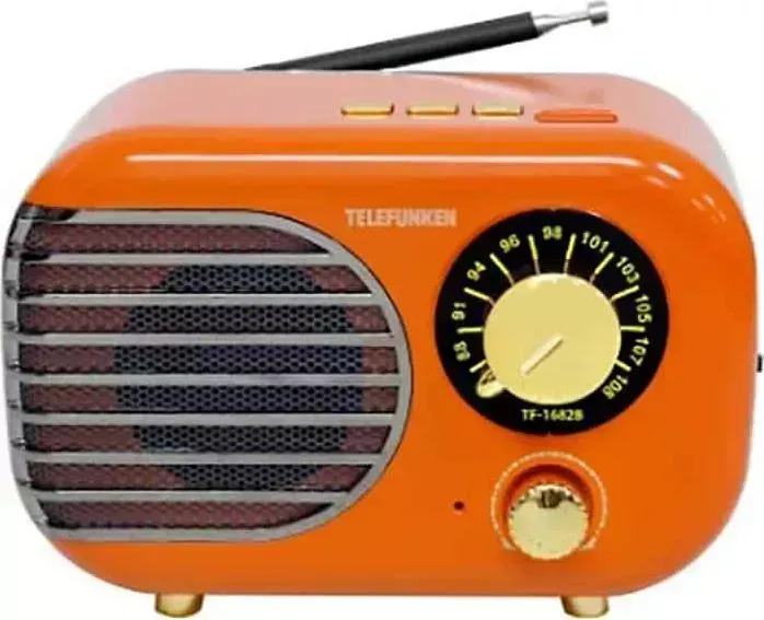 Радиоприемник TELEFUNKEN TF-1682B оранжевый/золотистый USB microSD