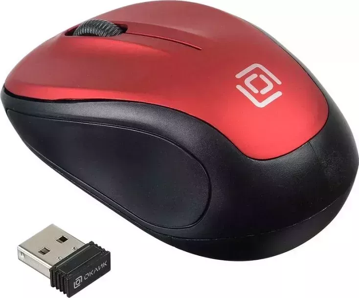 Мышь компьютерная OKLICK 665MW черный/красный