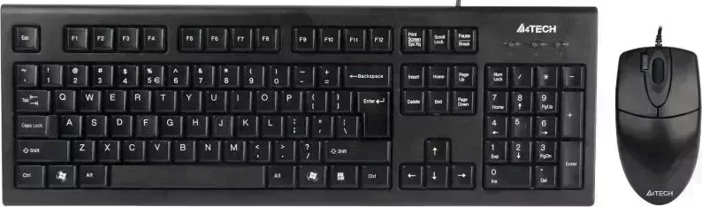 Клавиатура и мышь A4TECH мыши и клавиатуры KR-8520D черный USB Комплект и