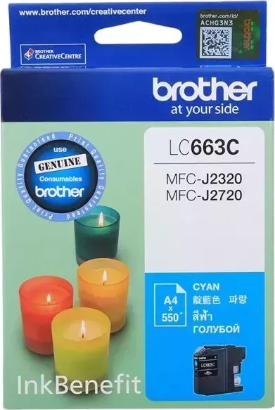 Расходный материал для печати BROTHER LC663C голубой